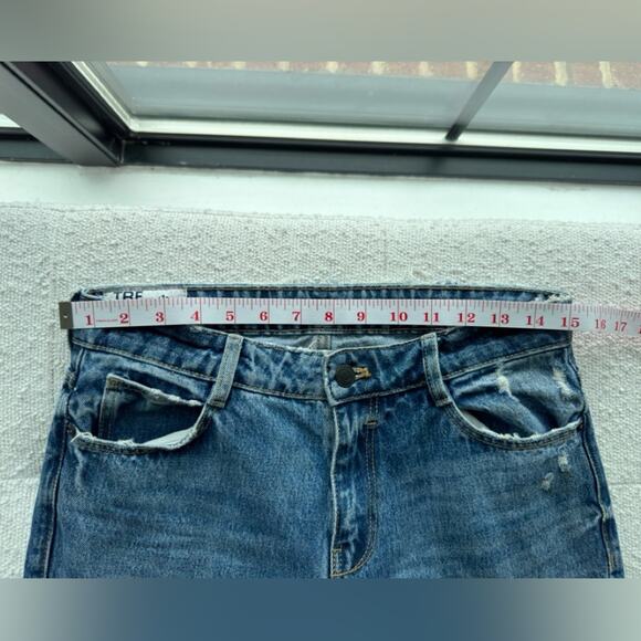 Zara TRF Denim IXD Makers Mid Wash Mid Rise Straight Leg Jeans Size 4 - Picture 9 of 11